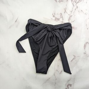 Good American Swim Bottom Women 2 Medium Black High Rise 10 Ways To Wear Tie